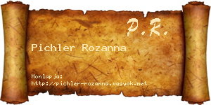 Pichler Rozanna névjegykártya
